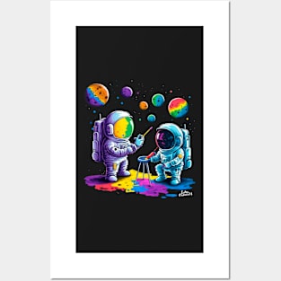 Cute Astronaut Artists Painting The Universe Posters and Art